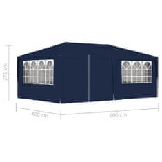 Vidaxl Profesionální party stan s bočnicemi 4 x 6 m modrý 90 g/m²
