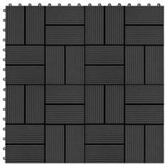 Vidaxl 22 ks terasové dlaždice 30 x 30 cm 2 m² WPC černé