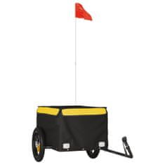 Greatstore Přívěsný vozík za kolo černý a žlutý 30 kg železo