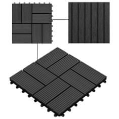 Vidaxl 22 ks terasové dlaždice 30 x 30 cm 2 m² WPC černé