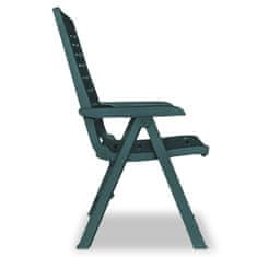 Vidaxl Polohovatelné zahradní židle 2 ks plastové zelené