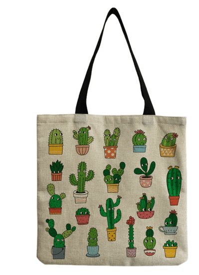 Flor de Cristal Plátěná taška přes rameno Kaktusky