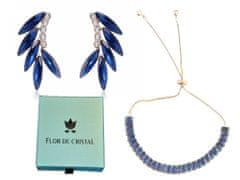 Flor de Cristal Sada náušnice Ines modrá a náramek Eliana modrá