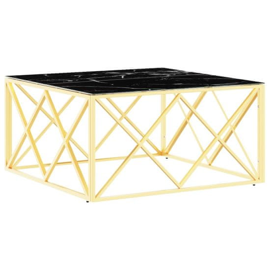 Vidaxl Konferenční stolek zlatý 80 x 80 x 40 cm nerezová ocel a sklo