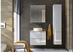 Deftrans Koupelnová skříňka s horní deskou 80 cm závěsná bílá lesklá Modus