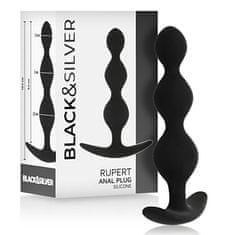 BLACK&SILVER Black and Silver Rupert (10,5 cm), silikonové kuličky anální