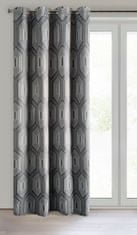DESIGN 91 Zatemňovací závěs s kroužky - Diadem, černobílý 140 x 250 cm, ZA-356441