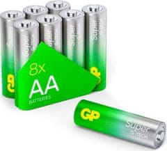 GP alkalická baterie 1,5V AA (LR6) Super 8ks (6+2 ZDARMA)