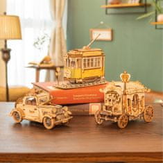 Robotime 3D dřevěné puzzle Historická tramvaj
