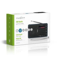 Nedis FM Rádio | 3,6 W | Port USB a Slot na microSD kartu | Černá / Šedá