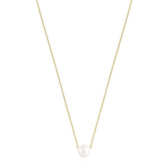 Tous Elegantní pozlacený náhrdelník s perlou Gloss 111232560