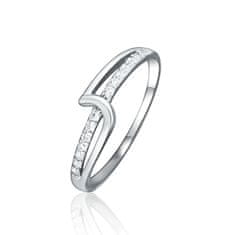JVD Stylový stříbrný prsten se zirkony SVLR0885X75BI (Obvod 52 mm)