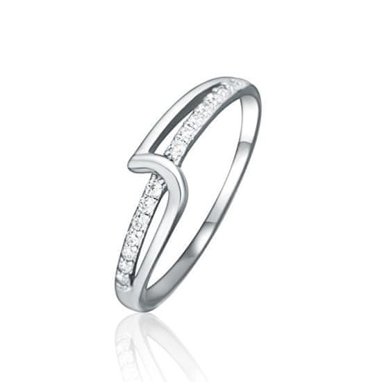JVD Stylový stříbrný prsten se zirkony SVLR0885X75BI
