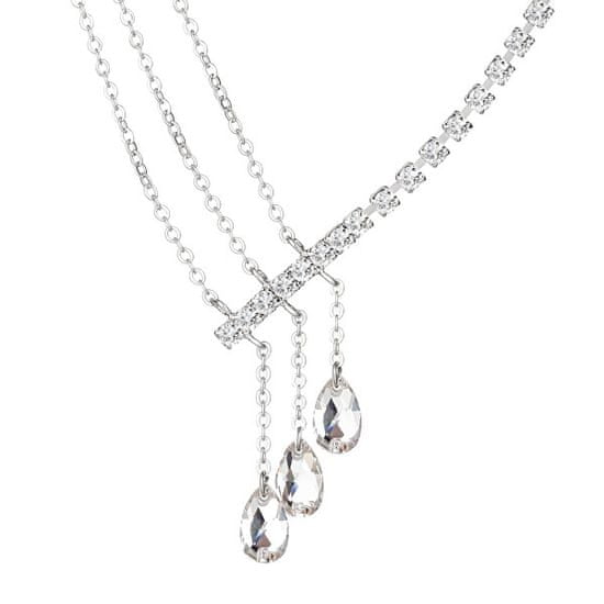 Preciosa Blyštivý štrasový náhrdelník Crystal Drop s českým křišťálem Preciosa 2318 00