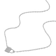 Fossil Výjimečný stříbrný náhrdelník se zirkony JFS00624040 (řetízek, přívěsek)
