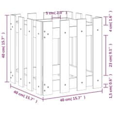 Vidaxl Zahradní truhlík plotový design 40x40x40 cm masivní douglaska