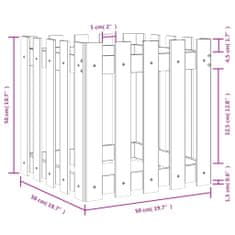 Vidaxl Zahradní truhlík plotový design 50x50x50 cm masivní douglaska