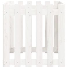 Vidaxl Zahradní truhlík plotový design bílý 60x60x60 cm masiv borovice