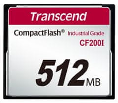 Transcend 512MB INDUSTRIAL TEMP CF200I CF CARD, paměťová karta (SLC)