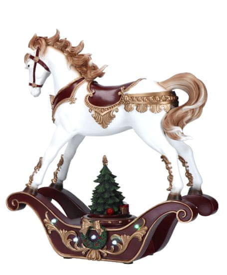 Dům Vánoc Houpací kůň s hrací skřínkou 37 cm