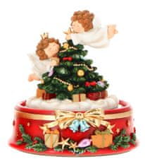 Dům Vánoc Hrací skříňka Andělé vedle stromečku 13 cm