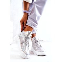 Sportovní stříbrné zateplené boty Joenne velikost 36
