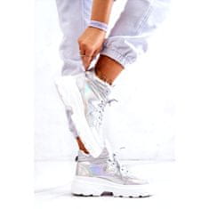 Sportovní stříbrné zateplené boty Joenne velikost 36