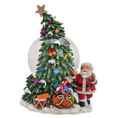 Dům Vánoc Sněhová koule s hrací skřínkou Santa u stromečku 20 cm