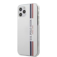 US Polo Us Polo Assn Shiny Tricolor Stripes - Kryt Na Iphone 12 / Iphone 12 Pro (Bílý