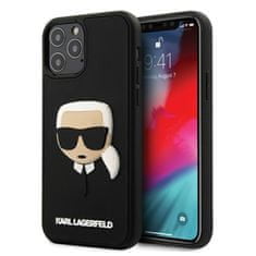 Karl Lagerfeld Karl Lagerfeld 3D Gumová Karlova Hlava – Pouzdro Na Iphone 12 / Iphone 12 Pro (Černé)