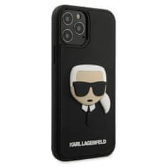 Karl Lagerfeld Karl Lagerfeld 3D Gumová Karlova Hlava – Pouzdro Na Iphone 12 / Iphone 12 Pro (Černé)