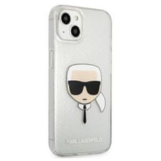Karl Lagerfeld Karl Lagerfeld Karl's Head Glitter - Kryt Na Iphone 13 Mini (Stříbrný)