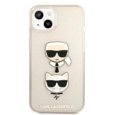 Karl Lagerfeld Karl Lagerfeld Glitter Karl & Choupette Head - Kryt Na Iphone 13 Mini (Zlatý)