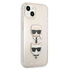 Karl Lagerfeld Karl Lagerfeld Glitter Karl & Choupette Head - Kryt Na Iphone 13 Mini (Zlatý)