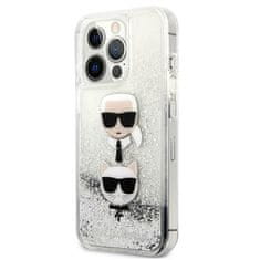 Karl Lagerfeld Karl Lagerfeld Tekuté Třpytky Karl & Choupette Head – Pouzdro Na Iphone 13 Pro (Str