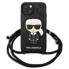 Karl Lagerfeld Karl Lagerfeld Monogram Leather Patch And Cord Iconik - Iphone 13 Mini Pouzdro