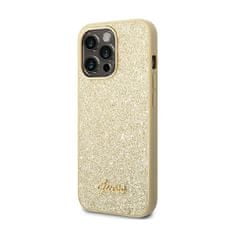 Guess Guess Glitter Flakes Metal Logo Case - Kryt Na Iphone 14 Pro (Zlatý)