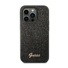 Guess Guess Glitter Flakes Metal Logo Case - Kryt Na Iphone 14 Pro (Černý)