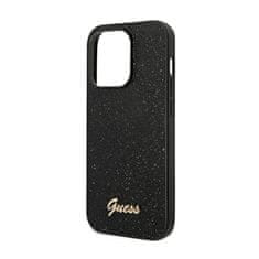 Guess Guess Glitter Flakes Metal Logo Case - Kryt Na Iphone 14 Pro (Černý)