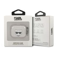 Karl Lagerfeld Karl Lagerfeld Choupette Head Glitter - Airpods 3 Pouzdro (Stříbrná)