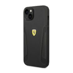 Ferrari Ferrari Kožené Strany Razítka – Pouzdro Na Iphone 14 Plus (Černé)