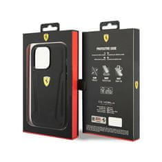 Ferrari Kožené Strany Razítka Ferrari – Pouzdro Na Iphone 14 Pro (Černé)
