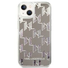 Karl Lagerfeld Karl Lagerfeld Monogram Liquid Glitter - Kryt Na Iphone 14 Plus (Stříbrný)
