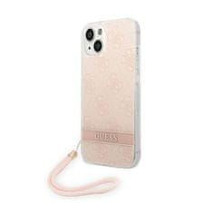Guess Guess 4G Print Cord - Pouzdro Šňůrkou Na Iphone 14 Plus (Růžové)