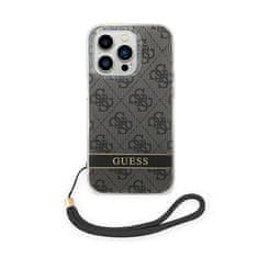 Guess Guess 4G Print Cord - Pouzdro Šňůrkou Na Iphone 14 Pro (Černé)
