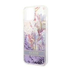 Guess Guess Liquid Glitter Flower - Kryt Na Iphone 14 (Fialový)