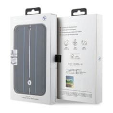 Bmw Bmw Booktype Leather Stamp Blue Lines - Kryt Na Iphone 14 Pro Max (Černý)