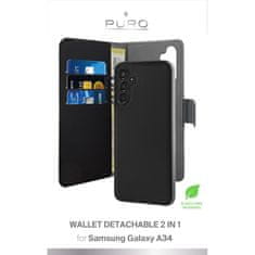 Puro Puro Wallet Detachable - Pouzdro 2V1 Samsung Galaxy A34 5G (Černé)