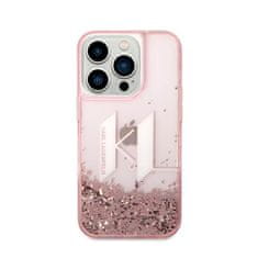 Karl Lagerfeld Karl Lagerfeld Liquid Glitter Big Logo Case - Kryt Na Iphone 14 Pro (Růžová)