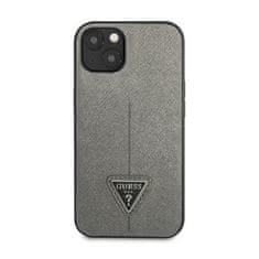 Guess Guess Saffiano Triangle Logo Case - Kryt Na Iphone 14 (Stříbrná)